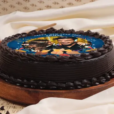 New Year Celebratory Photo Cake